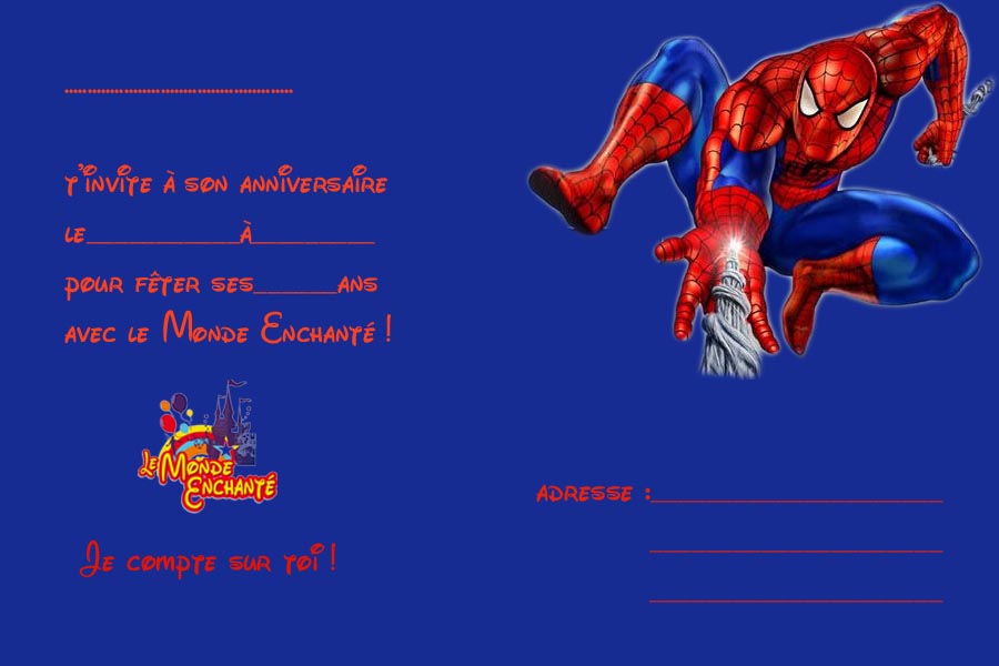 Invitation Spiderman